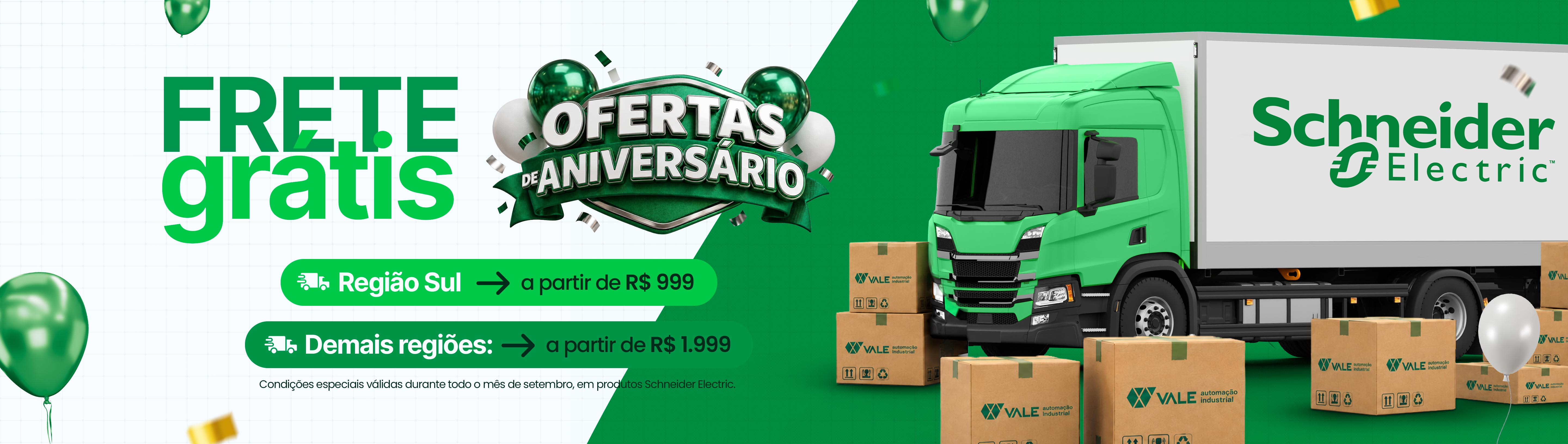 Frete gratis aniversário